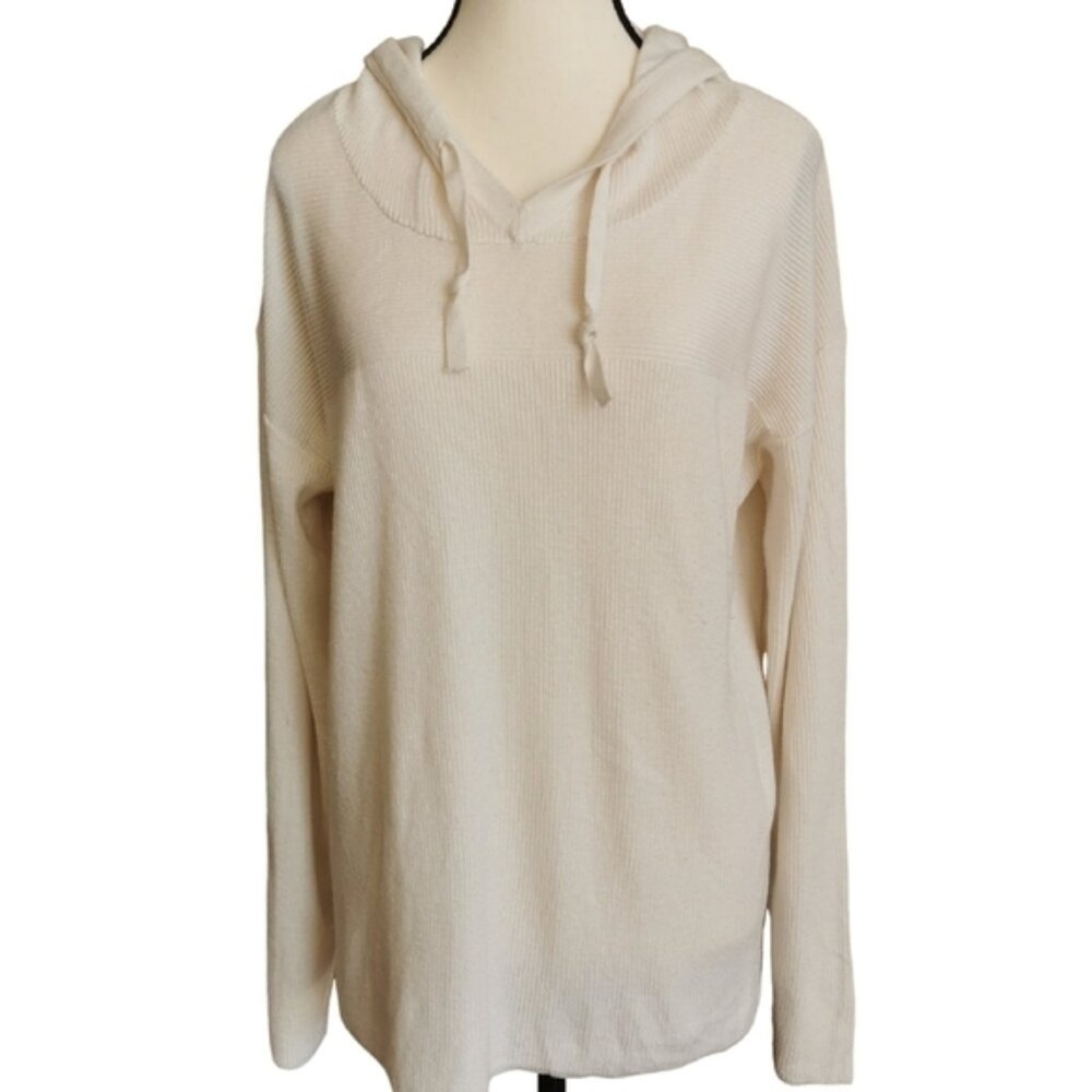 Soma wknd White Eco-Friendly Lightweight Knit Hoodie - Sz L